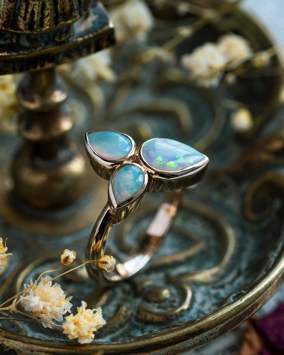Three opal ring discount
